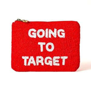 Chic Red Beaded Pouch